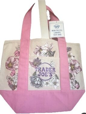 Custom Pink Floral Trader Joe  Canvas Tote Bag